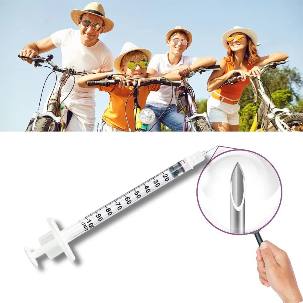 30Pcs 0.5Ml/1Ml Disposable Plastic Veterinary Syringes with Needles,