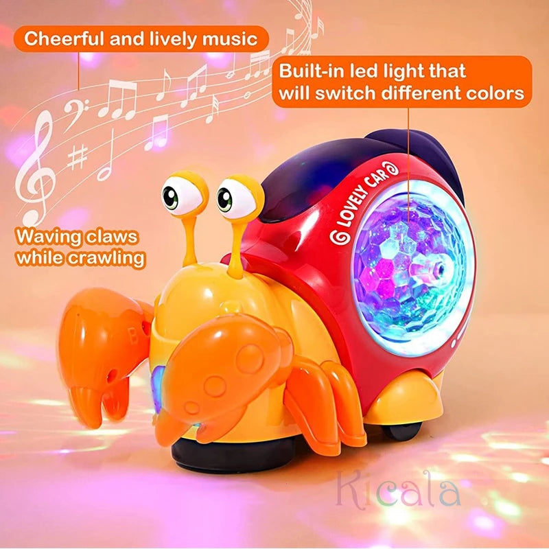 Crawling Crab Baby Toys With Music Light Up Interactive Musical Toys