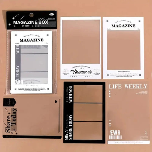 15 pcs vintage photos film frame PET sticker packaging DIY diary