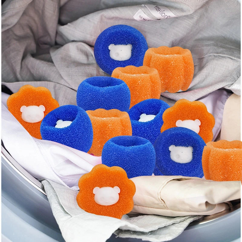 8pcs Washing Machine Sponge Cleaning Balls Lint Removal Laundry