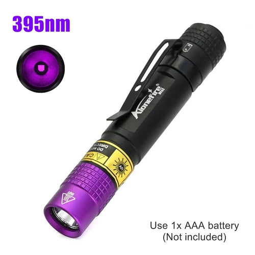 365/395nm Uv Flashlight Blacklight Mini Ultraviolet Torch Money Ore