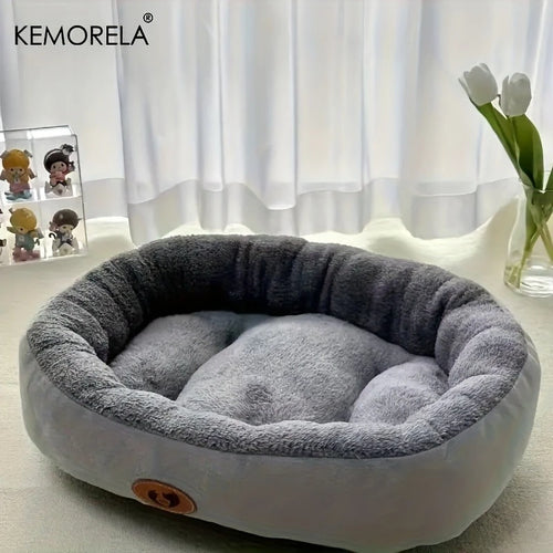 Cozy Oval Snuggle Pet Bed, Plush & Thickened Cat Bed Warm and Secure