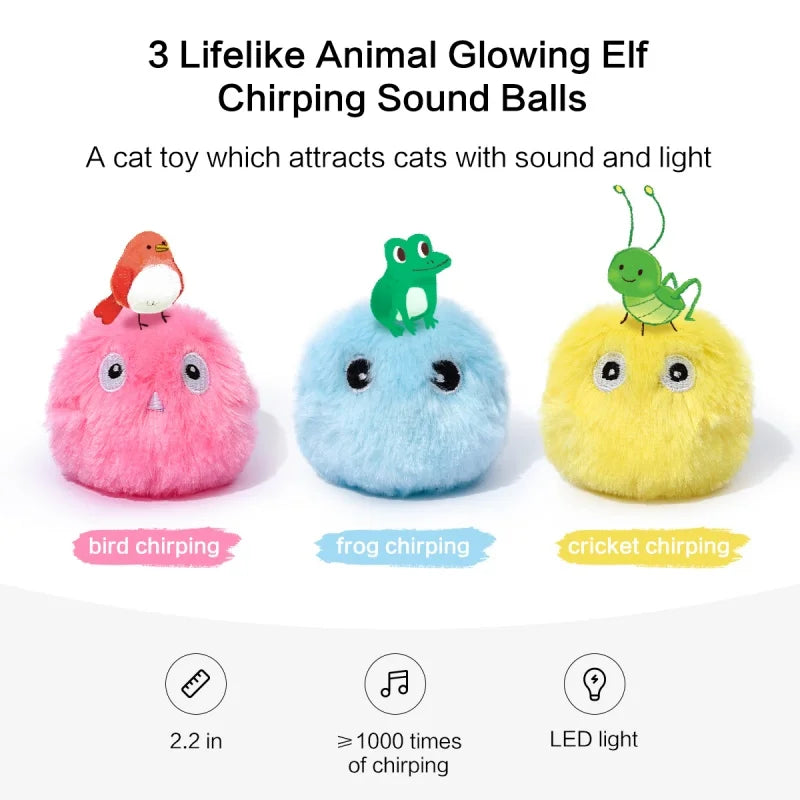 Interactive Ball Smart Cat Toys Plush Electric Catnip Training Toy