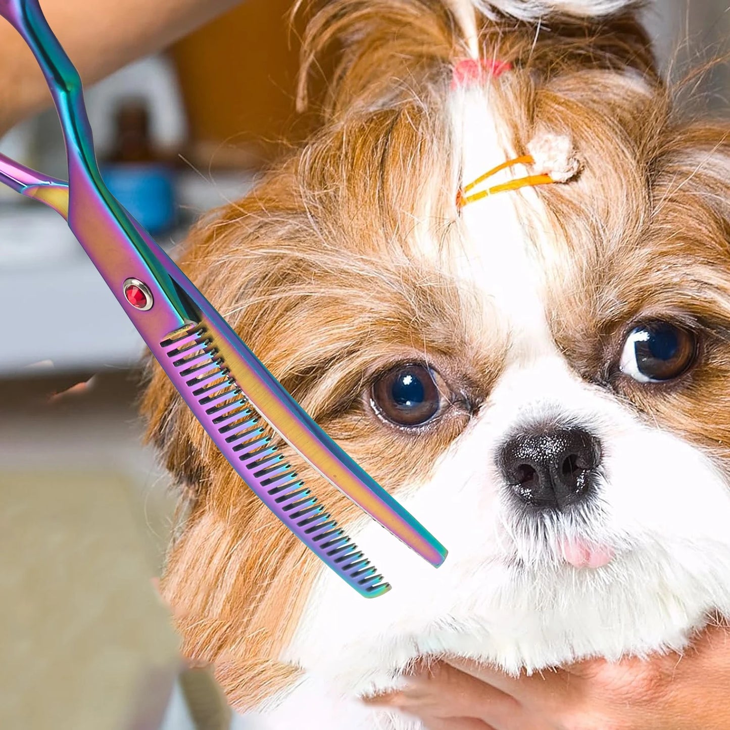 Double-Tailed Curved Scissors for Trimming Dog Fur Beautifully