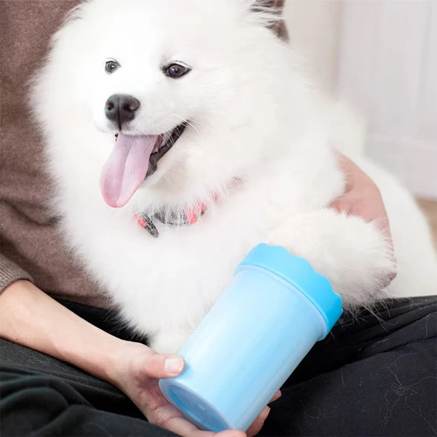 1Pc Pet Plastic Foot Wash Cup S L XL Large size silicone brush Dog cat