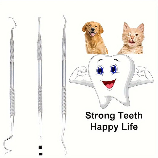 3 pcs/set of pet dental hygiene kit, dog plaque removal tool,