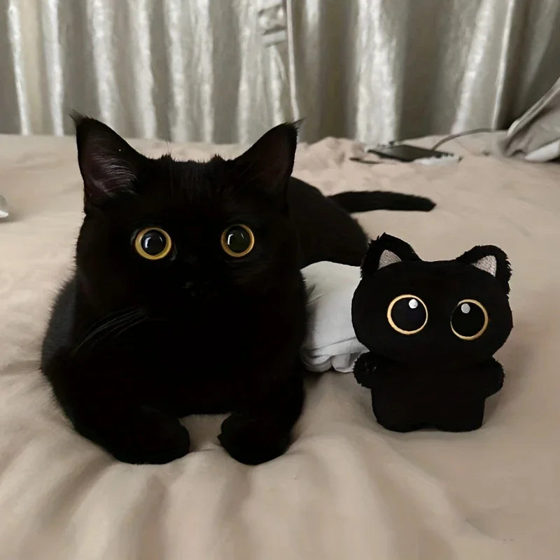 1 Pcs Cute Plush Little Black Cat Doll Pendant Versatile Hanging