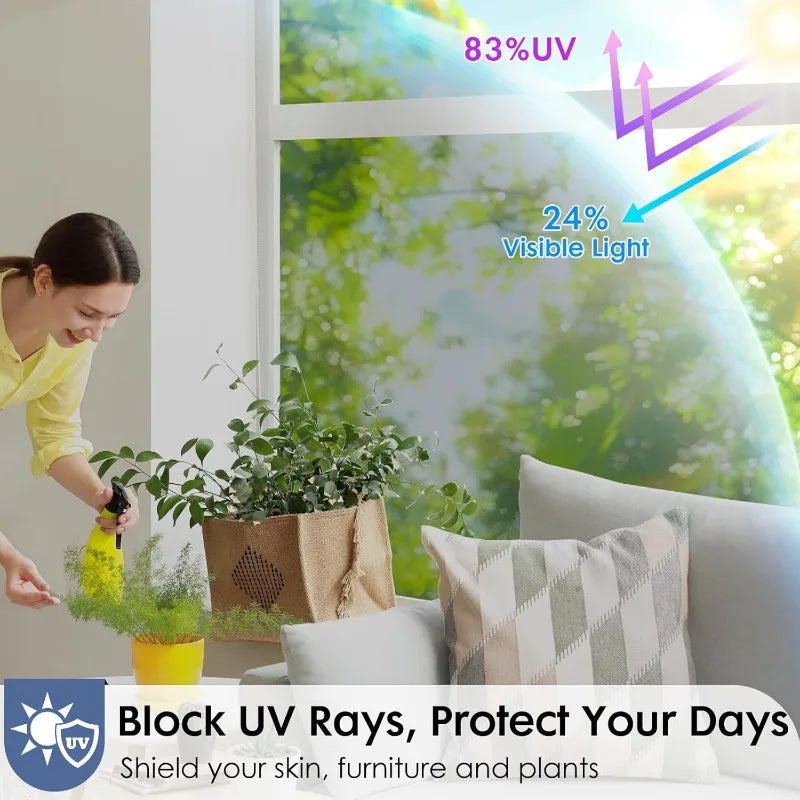 【Silver】Glass Window Privacy Film One Way Daytime Mirror Reflective