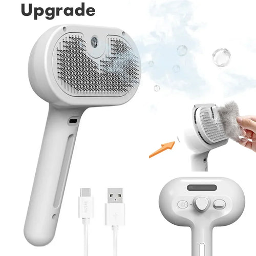 Upgraded Pet Spray Grooming Comb Steamy Floating Hair Removal Cleaning