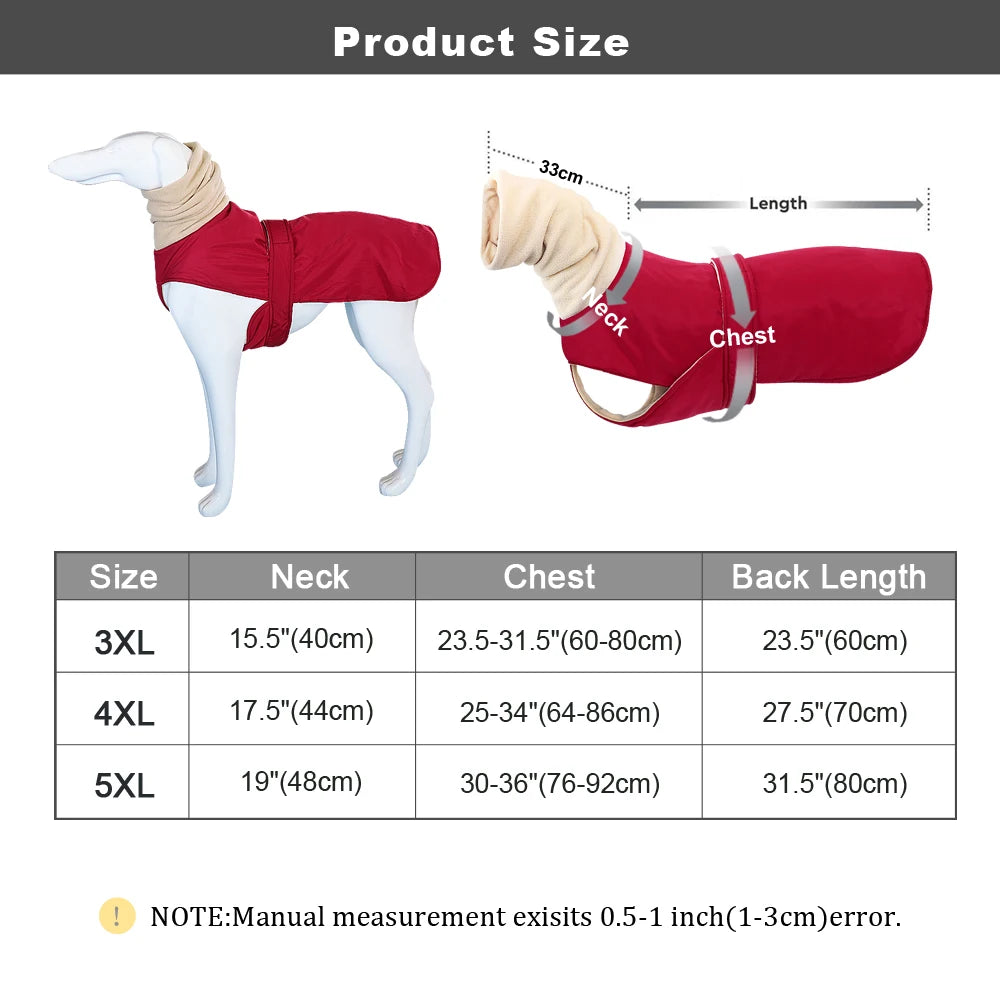 Super Warm Thick Dog Clothes Waterproof Dog Coat Jacket For Medium