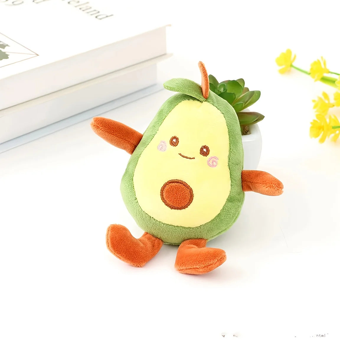 1 cartoon avocado shaped pet plush toy for dogs to interact and play