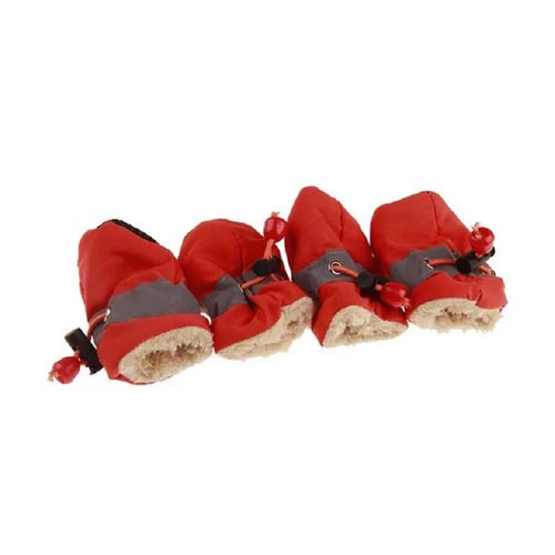 4pcs Antiskid Puppy Shoes Pet Protection Soft-soled Pet Shoes Winter