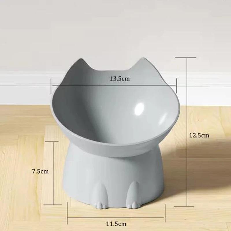 Cat bowl with long ears and high feet bowl with cat and dog neck