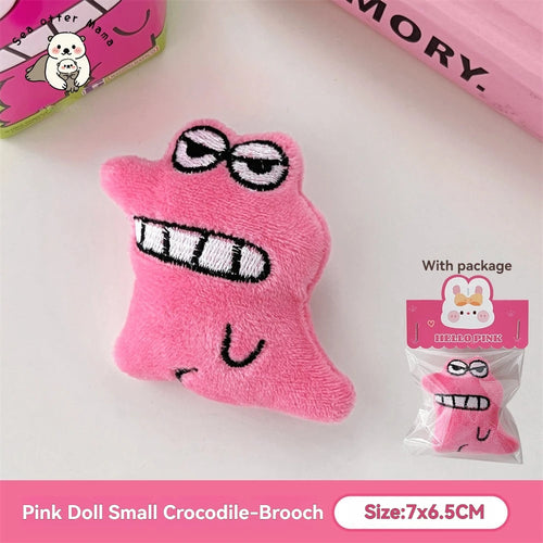 1/4 Pcs Cute Pet Brooch Pendant Cartoon Plush Crocodile Turtle Doll
