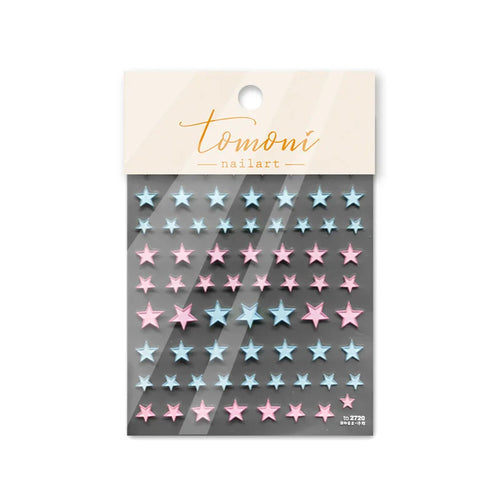 1pcs 5D Relief Kawaii Colorful Star Nail Art Stickers Multi Macaron