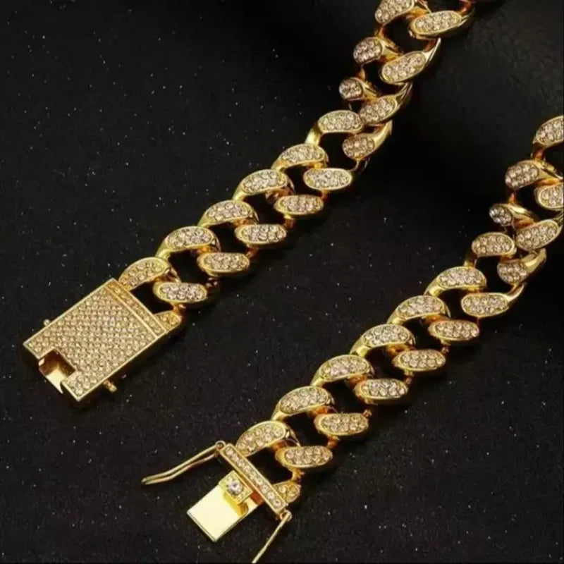 Golden Dog Collar Dog Necklace Hip Hop Style Dog Gift Golden Nice