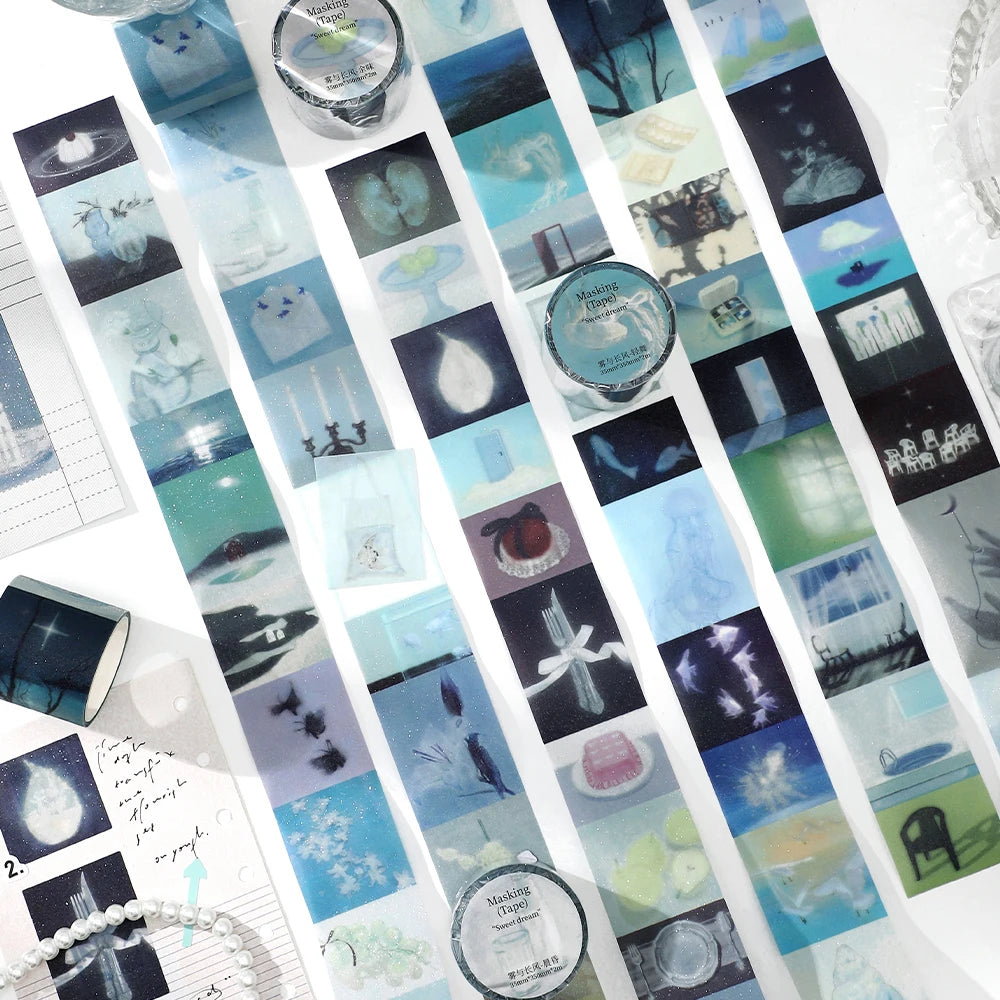 2m/Roll Beautiful scenery PET Tape Paper Journal Decorative Adhesive