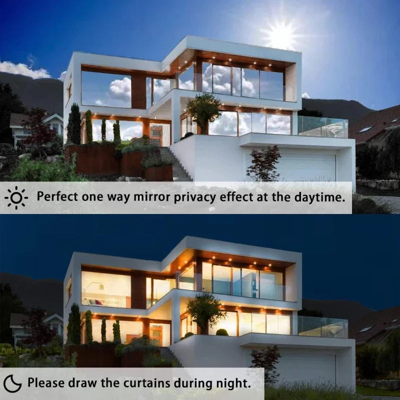 Window Privacy Film One Way Daytime Privacy Static Cling Sun Blocking