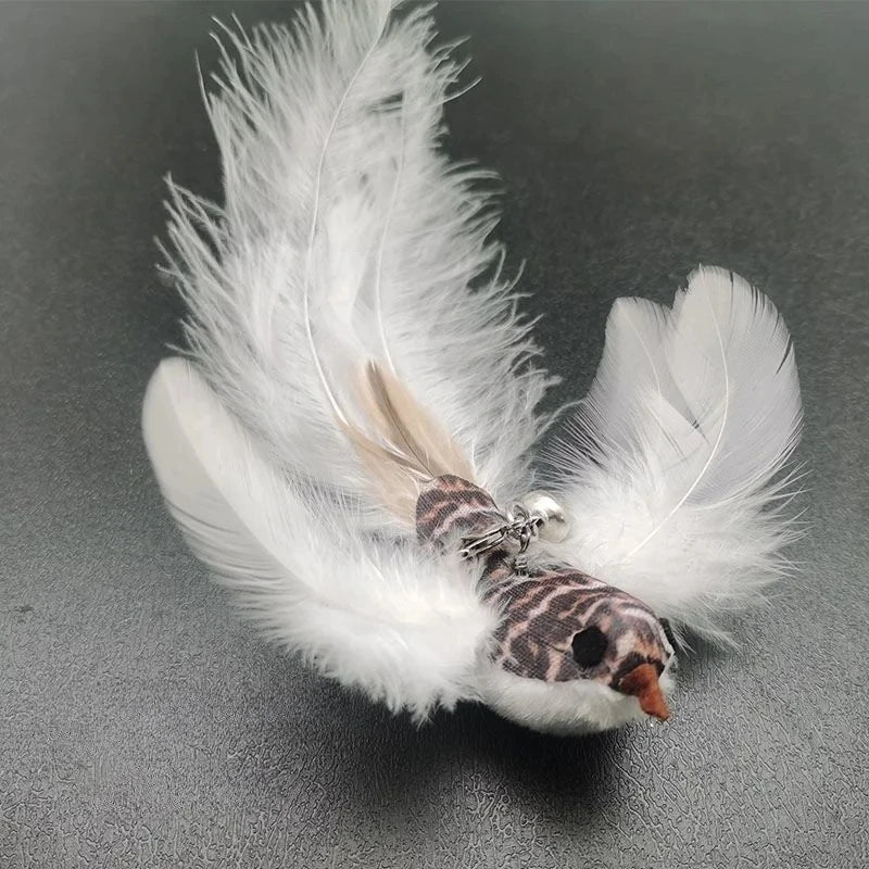 Funny Bird Feather Cat Wand With Bell Accessories Interactive Toys For