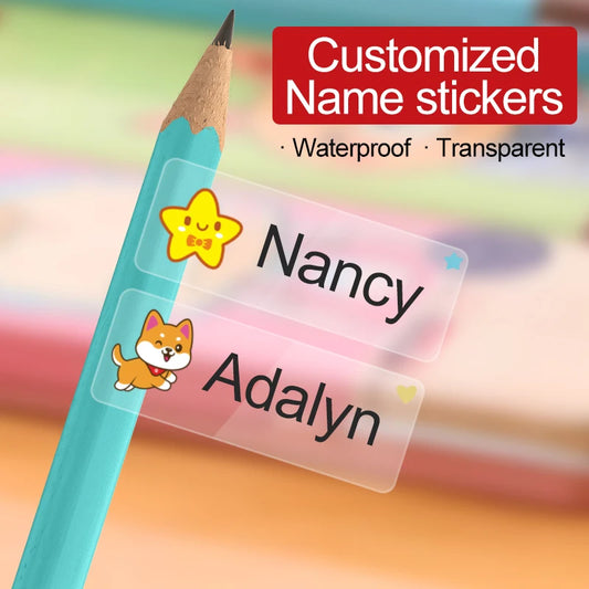 Customized Waterproof Animal Name Stickers-Transparent Kids Labels for