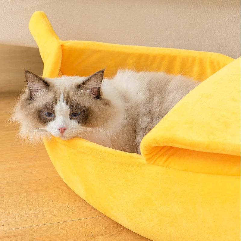 Banana Cat Bed House Funny Cute Cozy Cat Mat Beds Warm Durable