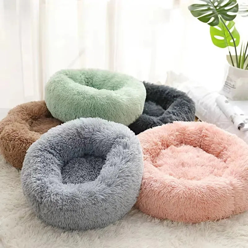 1PC comfortable striped plush pet bed, suitable for cats and