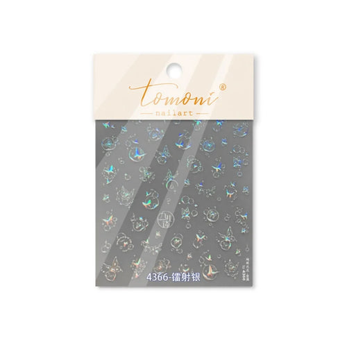 5D embossed nail art sticker high quality Christmas series nail