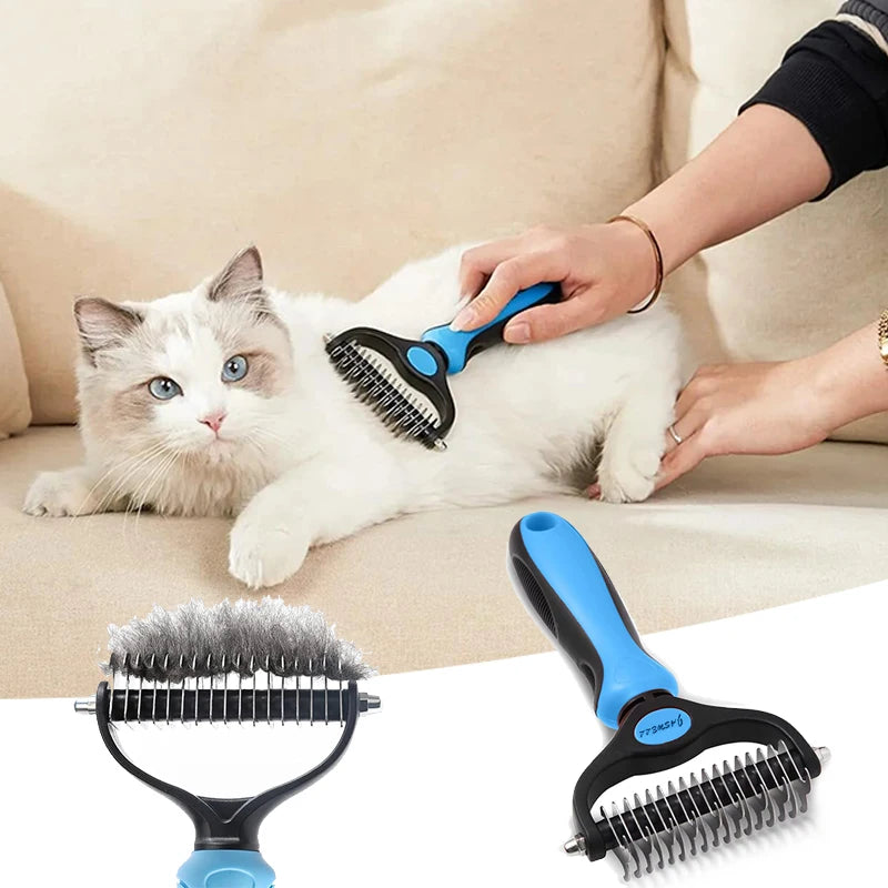Cat Hair Removal Comb Dog Hair Removal Brush Stainless Steel Double
