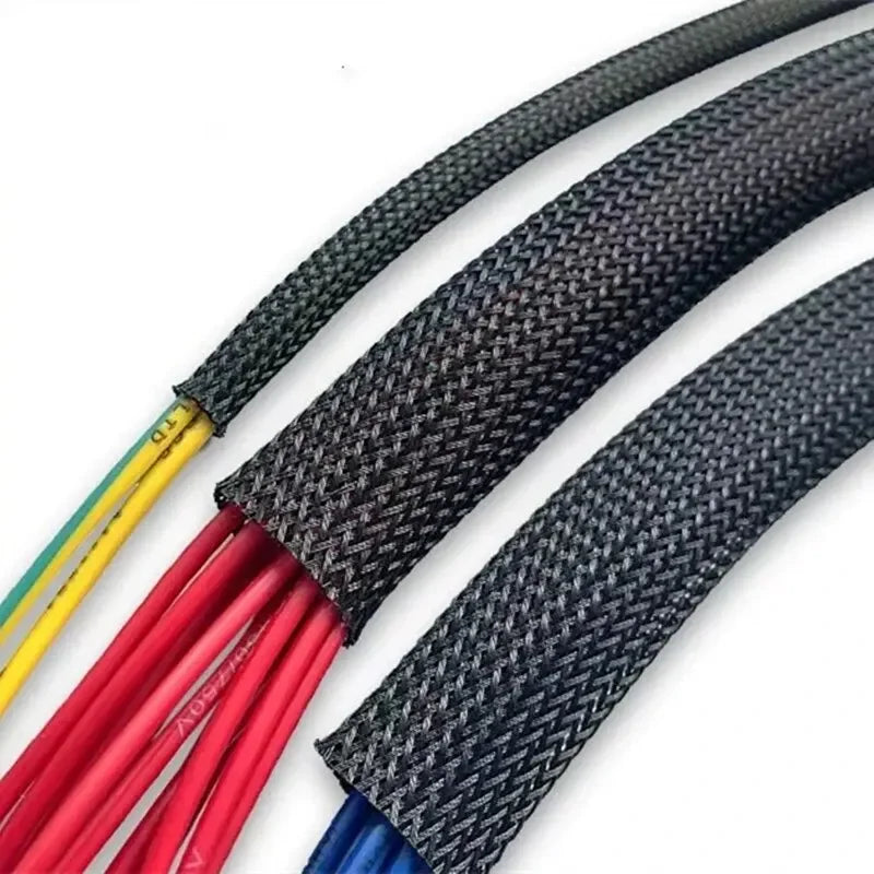 3M Black Insulated Braid Sleeving 19mm Tight PET Wire Cable Protection