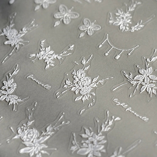 1 pc 5D Chinese style camellia nail sticker Vernal Equinox peach
