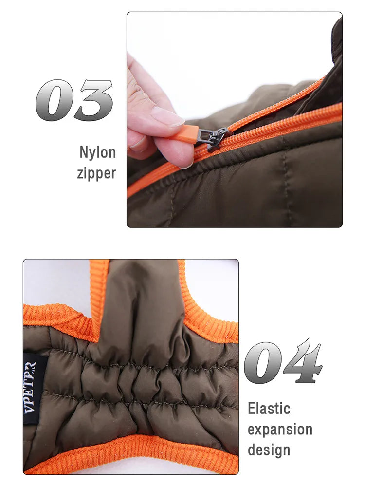 Puppy Jacket Waterproof Pet Clothes for Small Dogs with Harness Winter