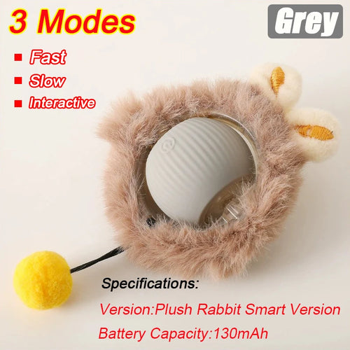 New Cat Interactive Ball Toy Automatic Rolling Ball Faux Tail