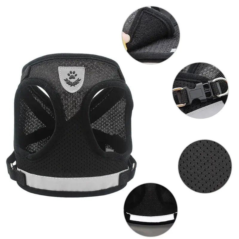 Pet Leash Undershirt Harnesses Mesh Breathable Adjustable Easy Control
