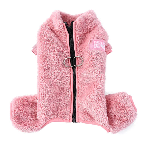 Soft Fleece Dog Clothes Winter Four Legs Covered  Plush Pet Coat