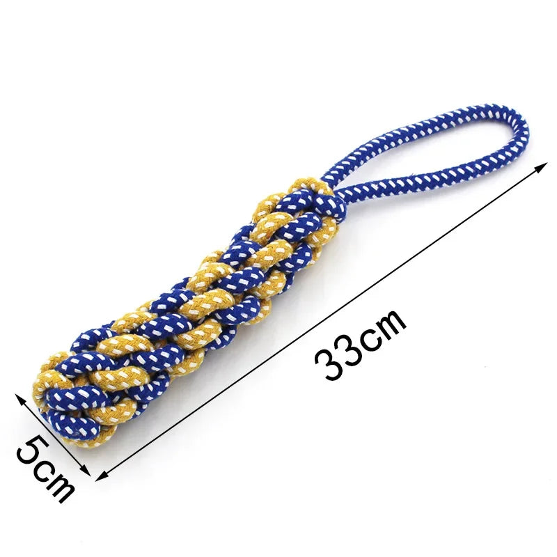 1pc Dog Toy Carrot Knot Rope Ball Cotton Rope Dumbbell Puppy Cleaning