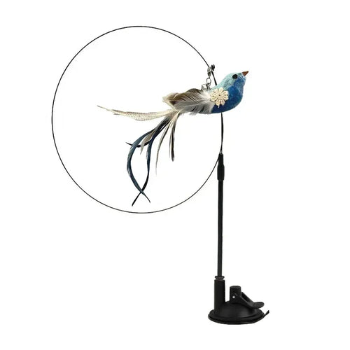 Simulation Bird Cat Toys Funny Interactive Peacock with Bell Cat Stick