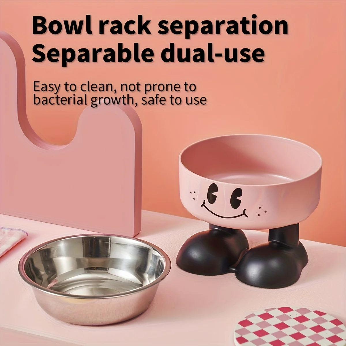 Elevated Dog Cat Bowl Stainless steel Food Water Bowls Raised No Spill
