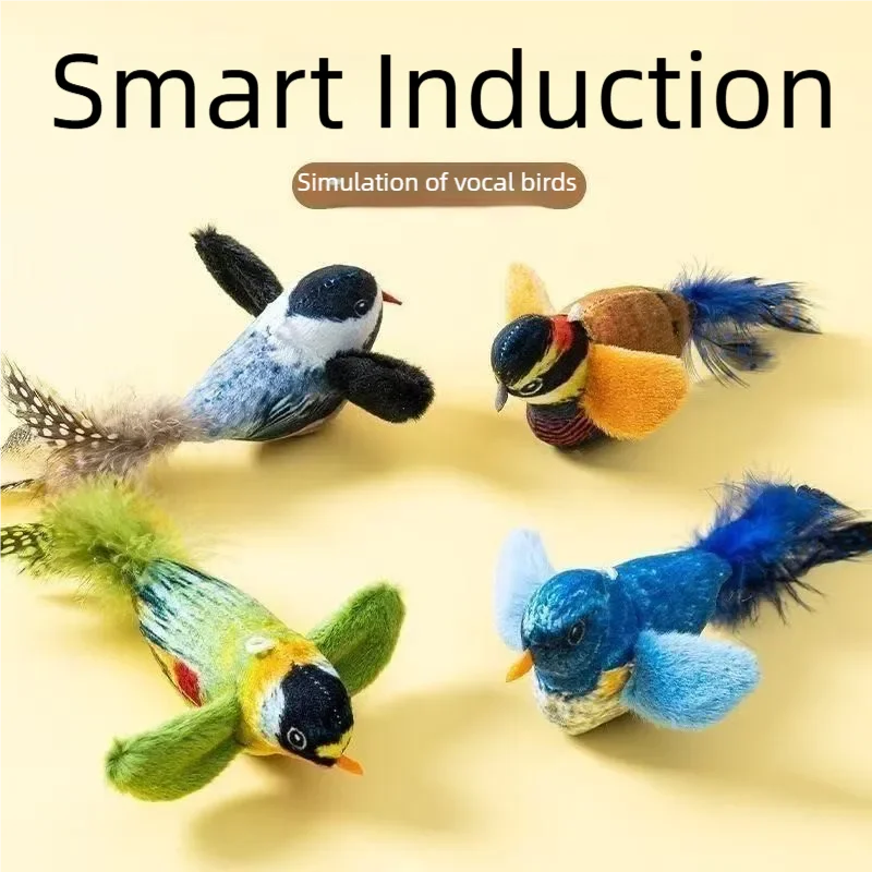 Interactive Cat Toy Electric Simulation Bird With Chirping Sound