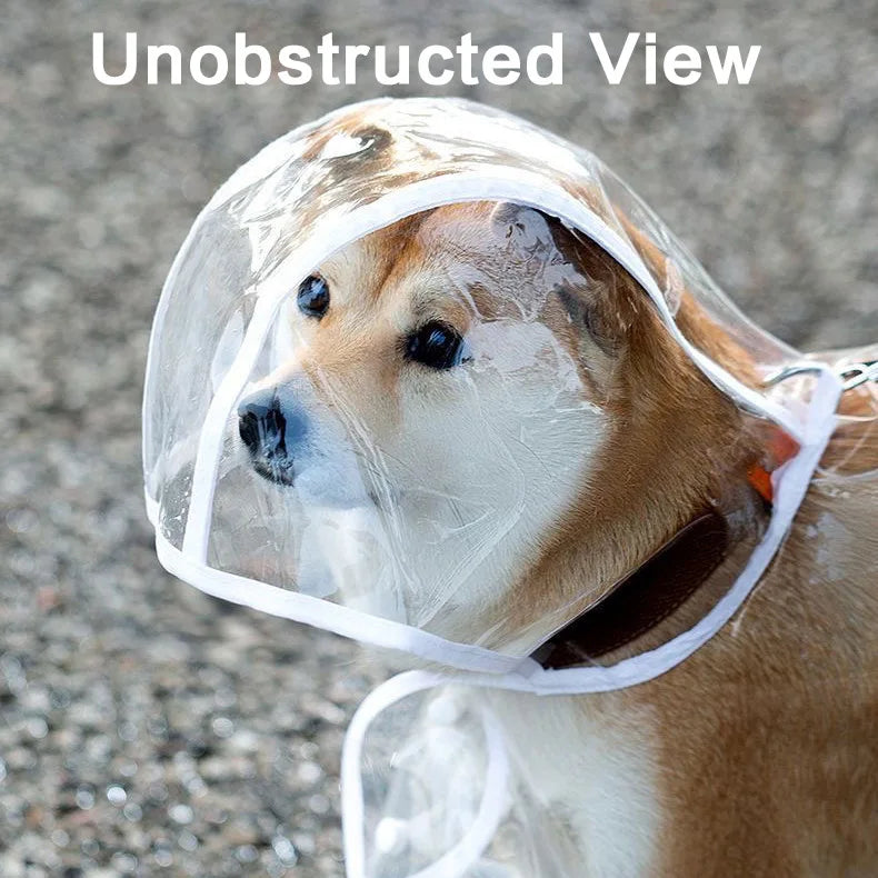Pet Raincoat Transparent Dog Raincoat Waterproof and Windproof Pet