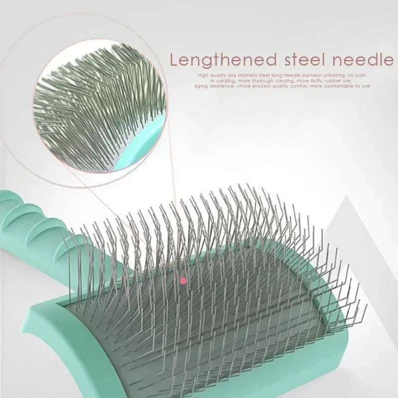 Dog Grooming Comb Shedding Hair Remove Needle Brush Slicker Massage
