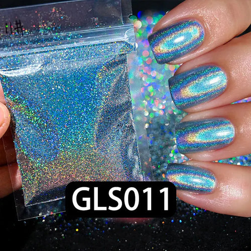 Laser Holographic Rainbow Nail Glitter 0.2MM Sparkly Nails Glitter