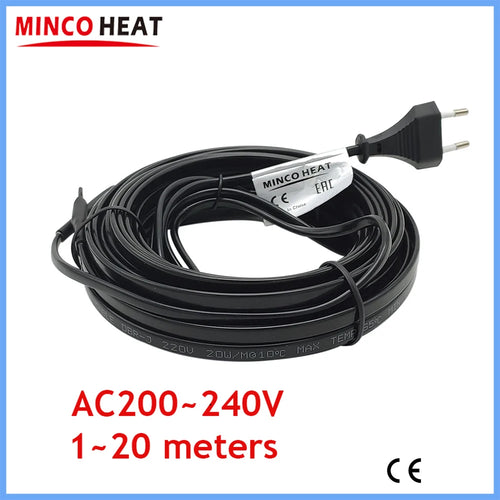 MINCO HEAT AC200~240V EU Plug Self Regulating Heating Cable for Water
