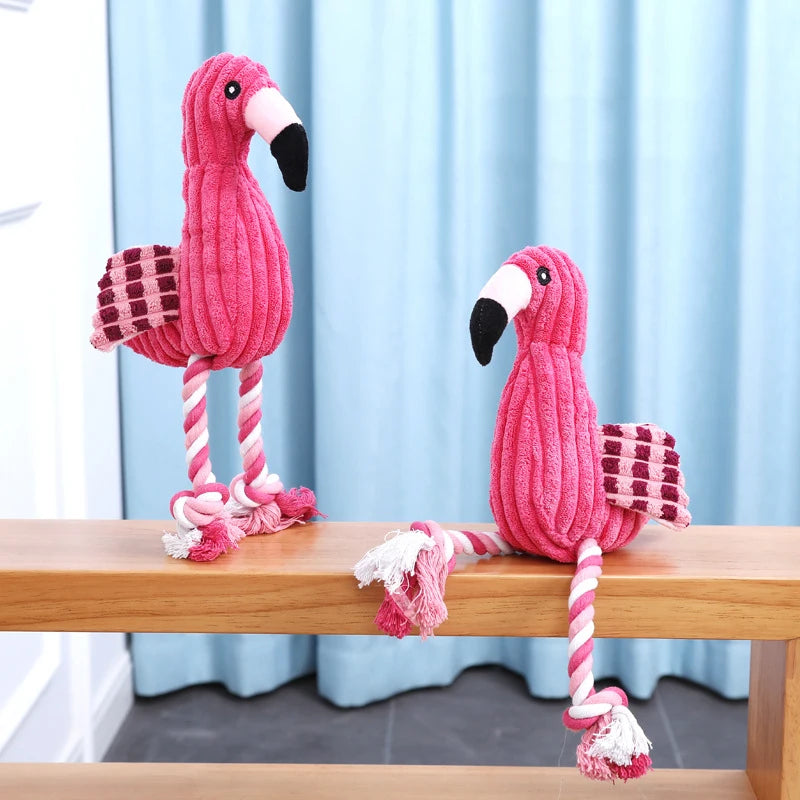 Animal Shape Squeaky Toys Plush Dog Toy Cute Bite Resistant Corduroy