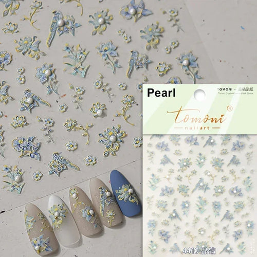 1piece 5Dcute tulip flower nail stickers high quality self-adhesive