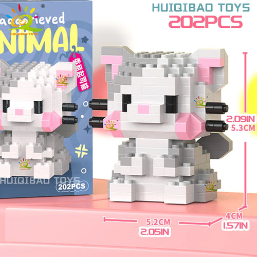 HUIQIBAO MINI Cute Pet Animal Penguin Model Building Block Micro Set
