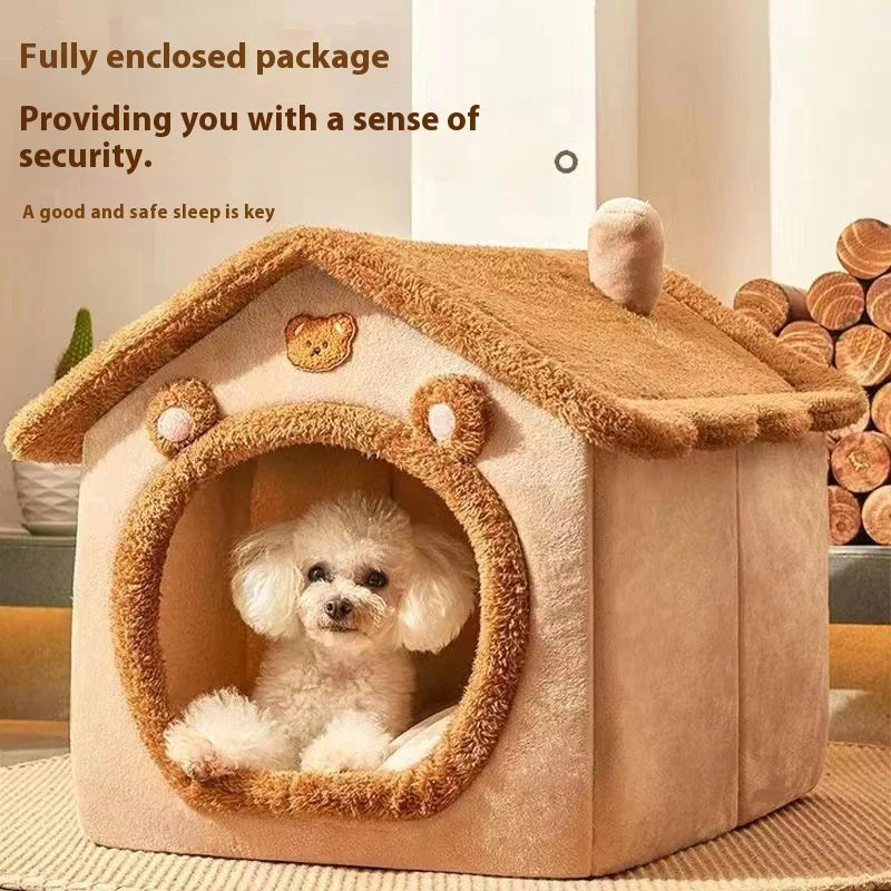 House Style Pet Bed for Small Dogs & Cats - All Season Removable