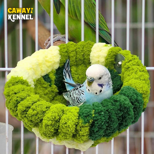 Autumn Winter Warm Cozy Bird Nest Plush Parrot Round Sleeping Bed