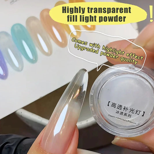 1Jar Plating Aurora Chrome Nail Powder Orange High-Gloss Moonlight