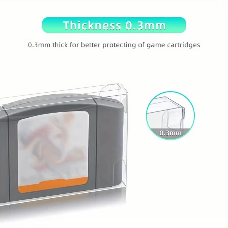 For N64 gaming cartridge case - ultra-thin 0.3mm PET protective case,