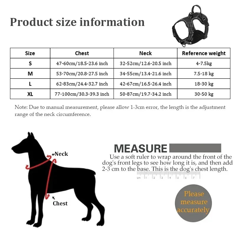 Adjustable Nylon Dog Harness Vest Reflective Soft Breathable No Pull
